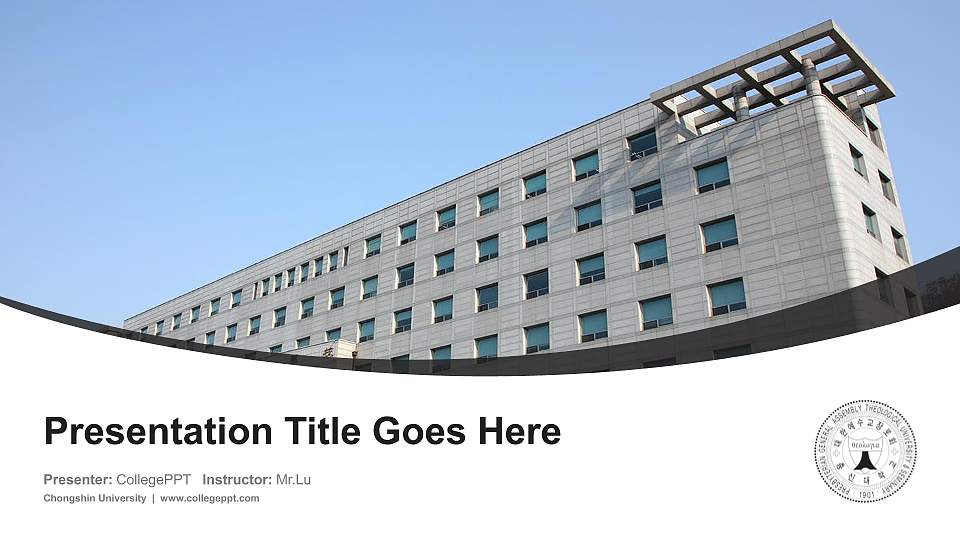 Chongshin University Course/Courseware Creation PPT Template16:9 ratio PPT effect preview image