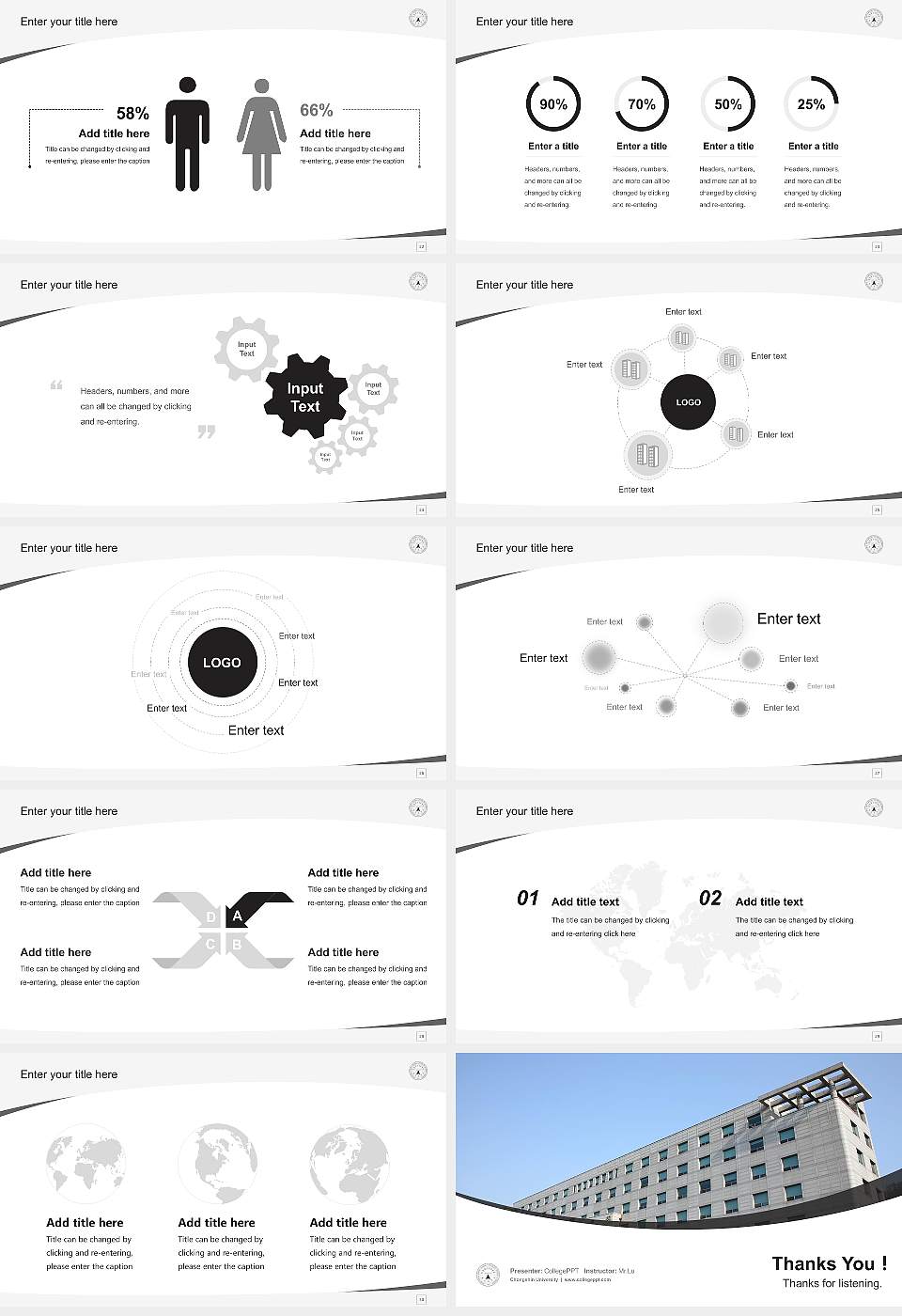 Chongshin University Course/Courseware Creation PPT Template16:9 ratio PPT effect preview image4