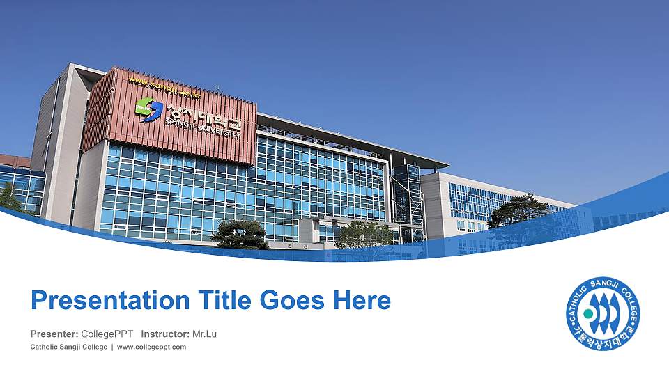 Catholic Sangji College Course/Courseware Creation PPT Template16:9 ratio PPT effect preview image