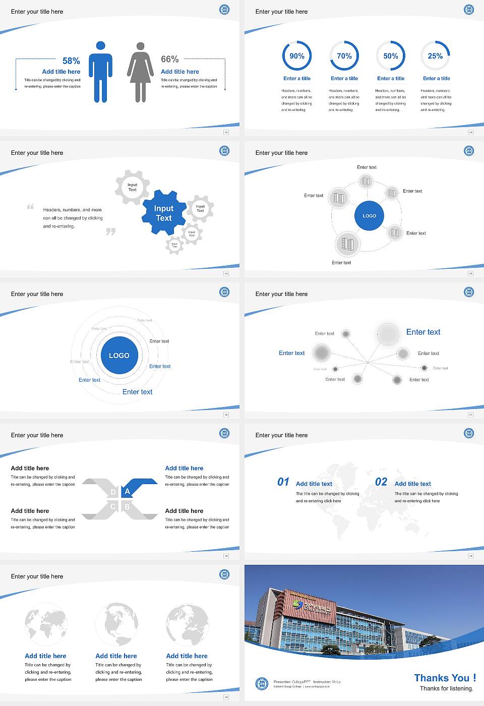 Catholic Sangji College Course/Courseware Creation PPT Template16:9 ratio PPT effect preview image4