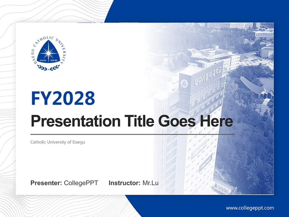 Catholic University of Daegu Academic Presentation/Research Findings Report PPT Template4:3 ratio PPT effect preview image5