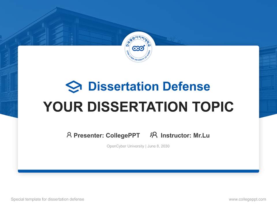 OpenCyber University Graduation Thesis Defense PPT Template4:3 ratio PPT effect preview image7