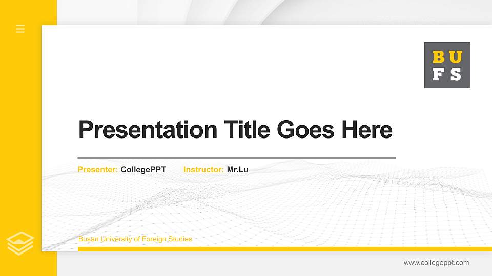 Busan University of Foreign Studies Thesis Proposal/Graduation Defense PPT Template16:9 ratio PPT effect preview image