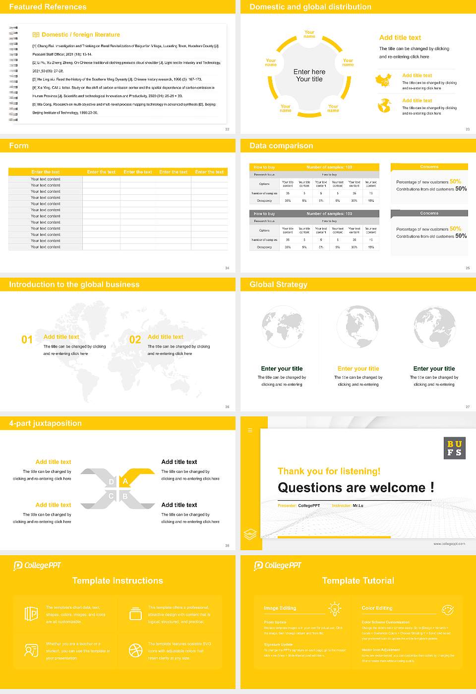 Busan University of Foreign Studies Thesis Proposal/Graduation Defense PPT Template16:9 ratio PPT effect preview image4