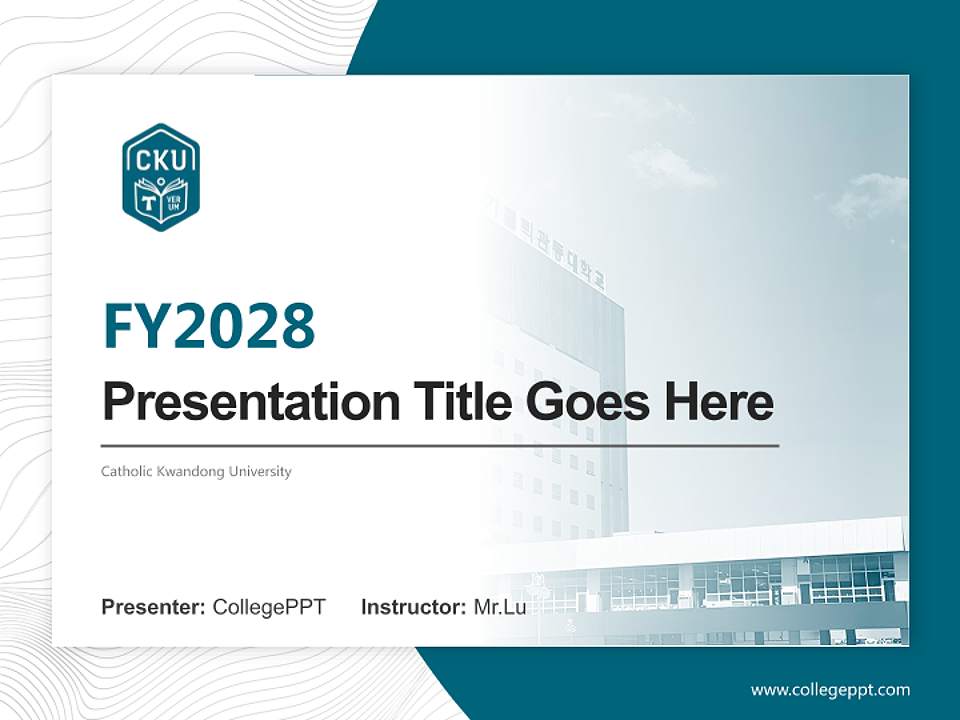 Catholic Kwandong University Academic Presentation/Research Findings Report PPT Template4:3 ratio PPT effect preview image5