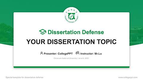 Chonnam National University Graduation Thesis Defense PPT Template