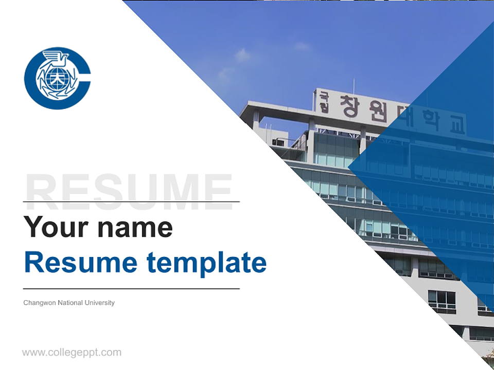 Changwon National University Resume PPT Template_Slide preview image1