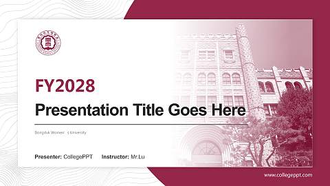 Dongduk Women’s University Academic Presentation/Research Findings Report PPT Template