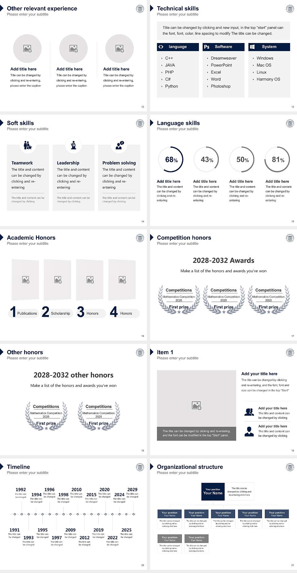Dong-A University Resume PPT Template4:3 ratio PPT effect preview image3