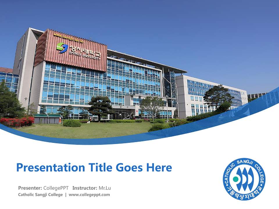 Catholic Sangji College Course/Courseware Creation PPT Template4:3 ratio PPT effect preview image5