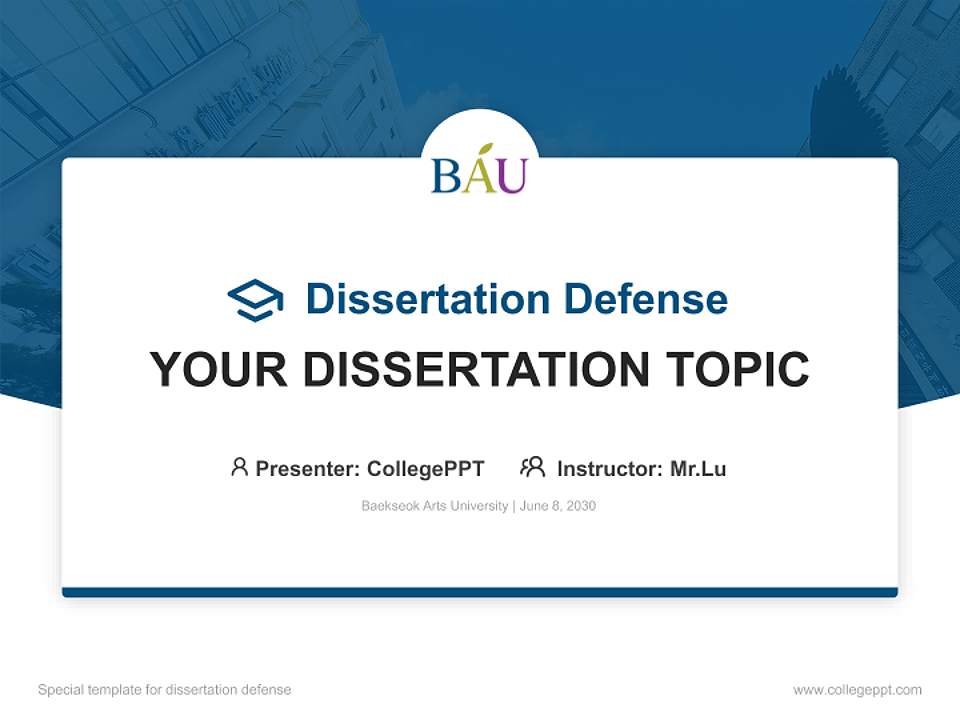 Baekseok Arts University Graduation Thesis Defense PPT Template4:3 ratio PPT effect preview image7