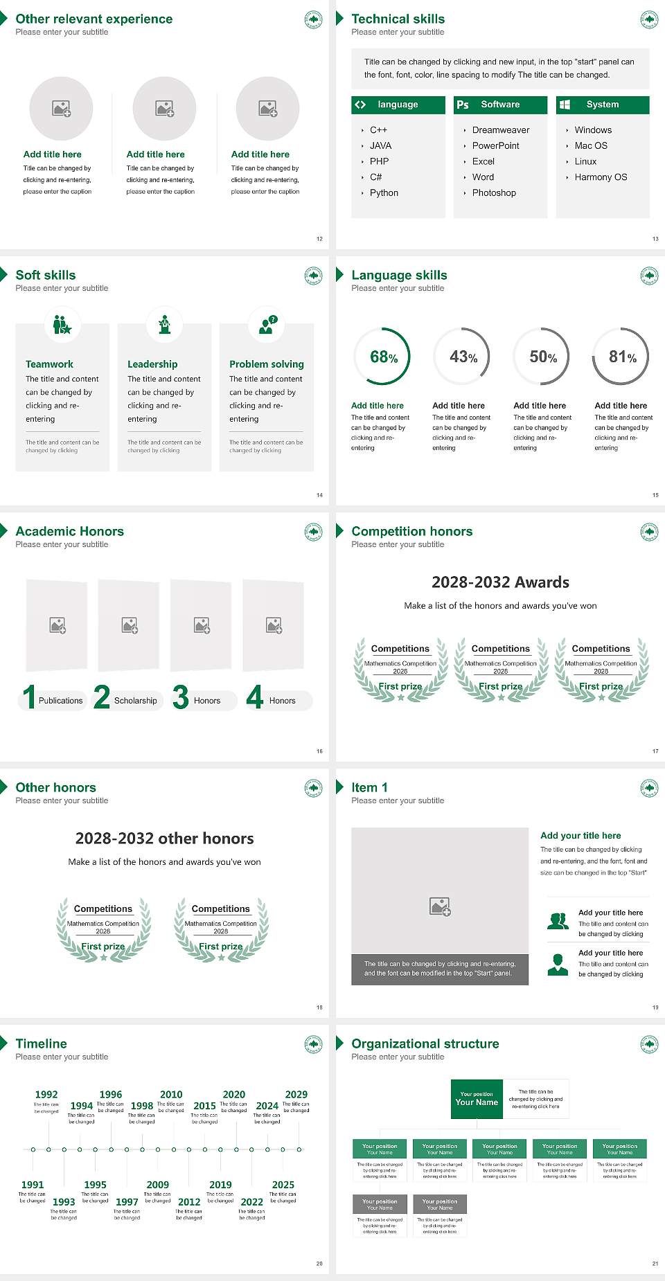 Daejeon University Resume PPT Template4:3 ratio PPT effect preview image3
