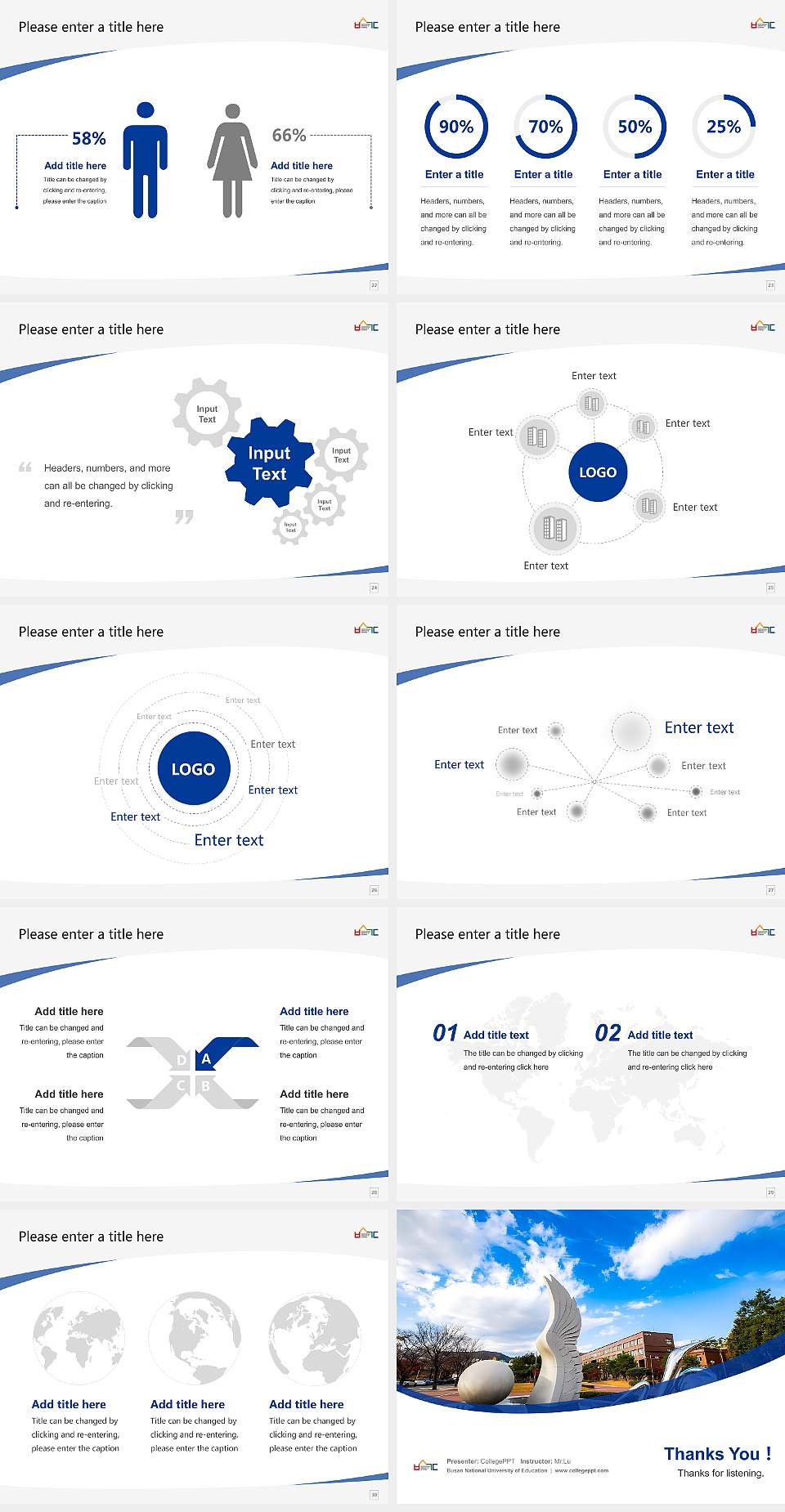 Busan National University of Education Course/Courseware Creation PPT Template4:3 ratio PPT effect preview image4