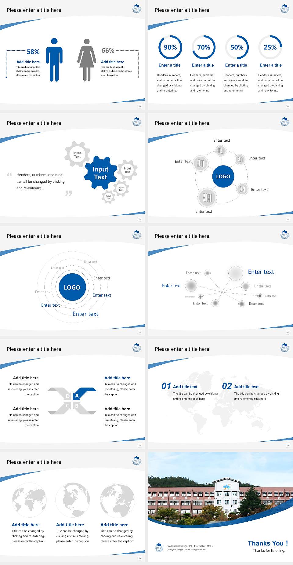 Chongin College Course/Courseware Creation PPT Template4:3 ratio PPT effect preview image4