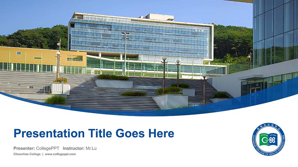 Choonhae College Course/Courseware Creation PPT Template16:9 ratio PPT effect preview image