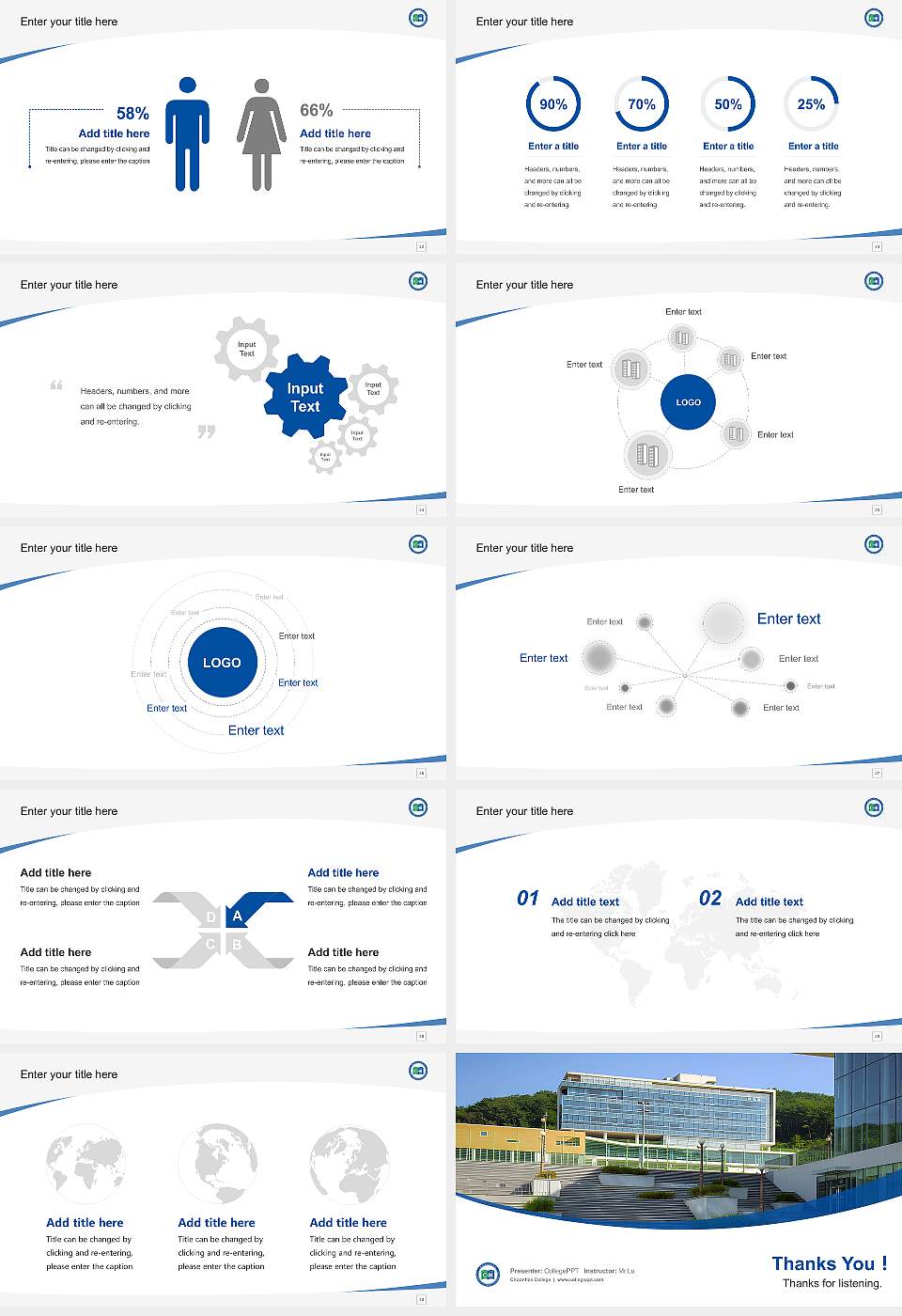 Choonhae College Course/Courseware Creation PPT Template16:9 ratio PPT effect preview image4