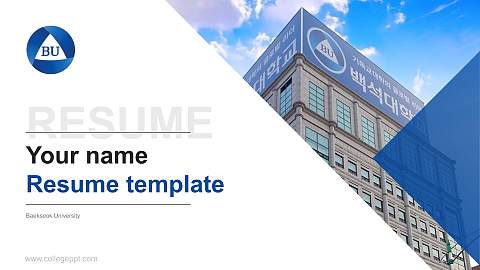 Baekseok University Resume PPT Template