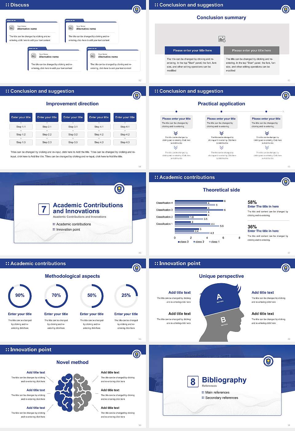 Anyang University Graduation Thesis Defense PPT Template16:9 ratio PPT effect preview image6