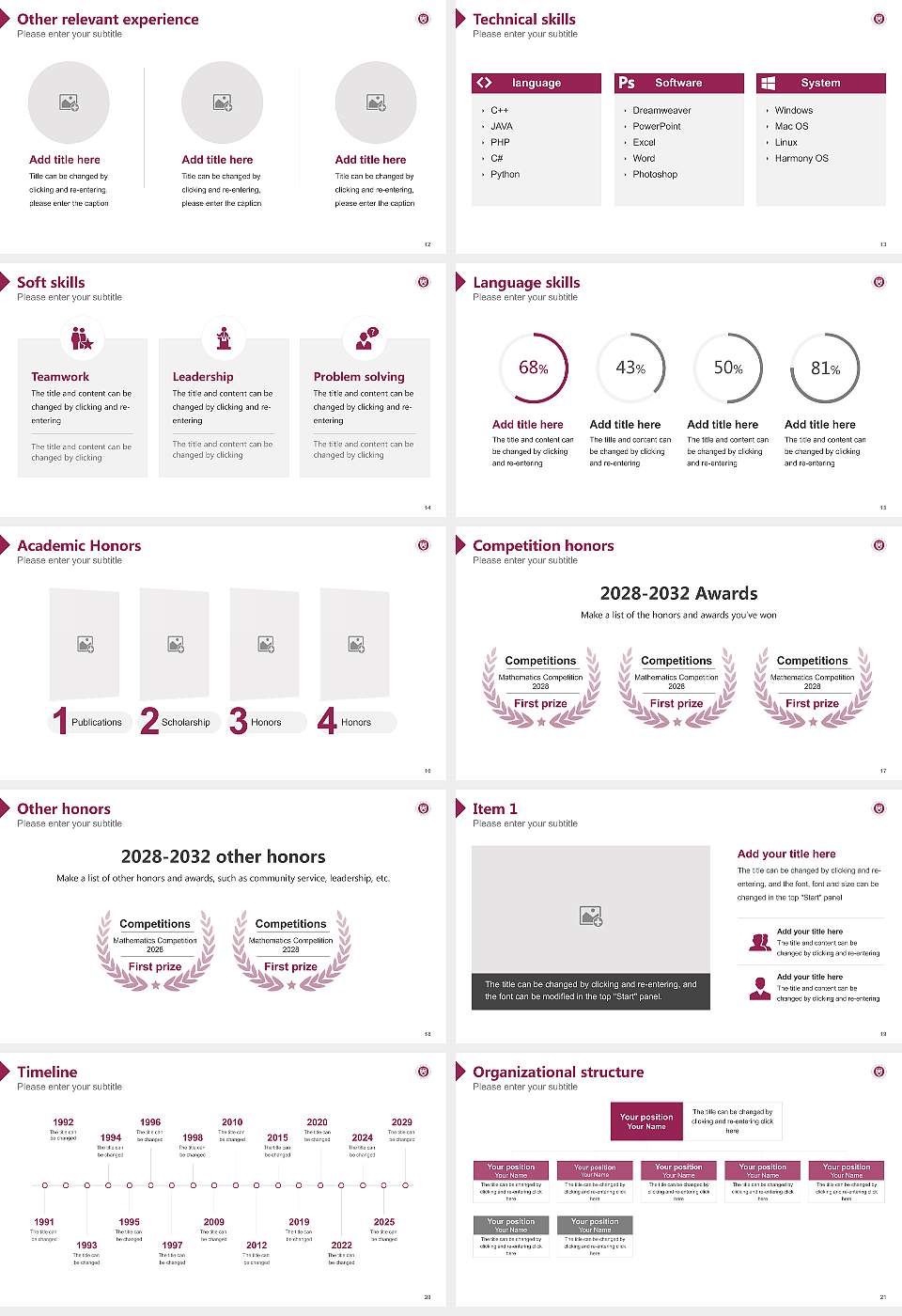 Chungbuk National University Resume PPT Template16:9 ratio PPT effect preview image3