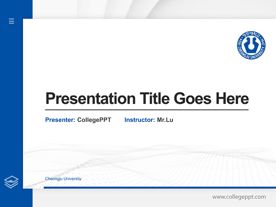 Cheongju University Thesis Proposal/Graduation Defense PPT Template_Slide preview image1