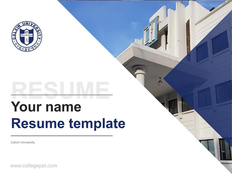 Calvin University Resume PPT Template4:3 ratio PPT effect preview image5