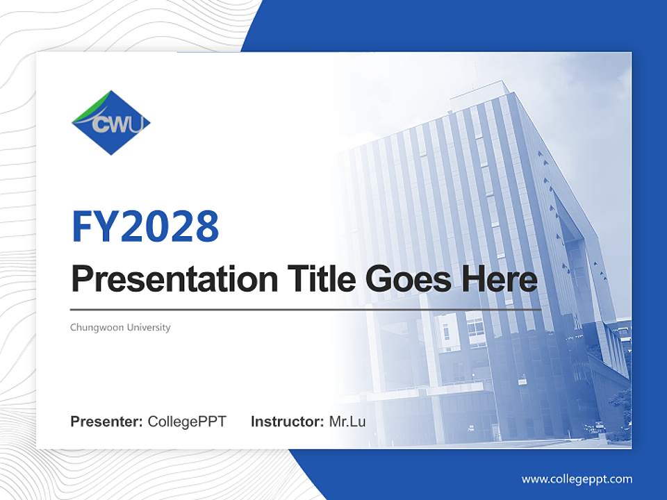 Chungwoon University Academic Presentation/Research Findings Report PPT Template4:3 ratio PPT effect preview image5