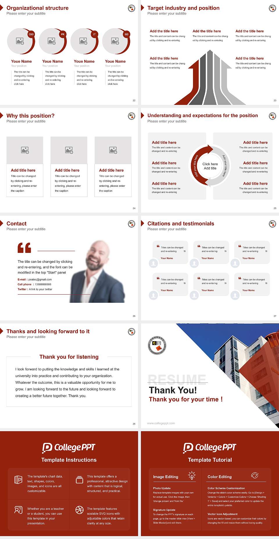 Chugye University for the Arts Resume PPT Template4:3 ratio PPT effect preview image4