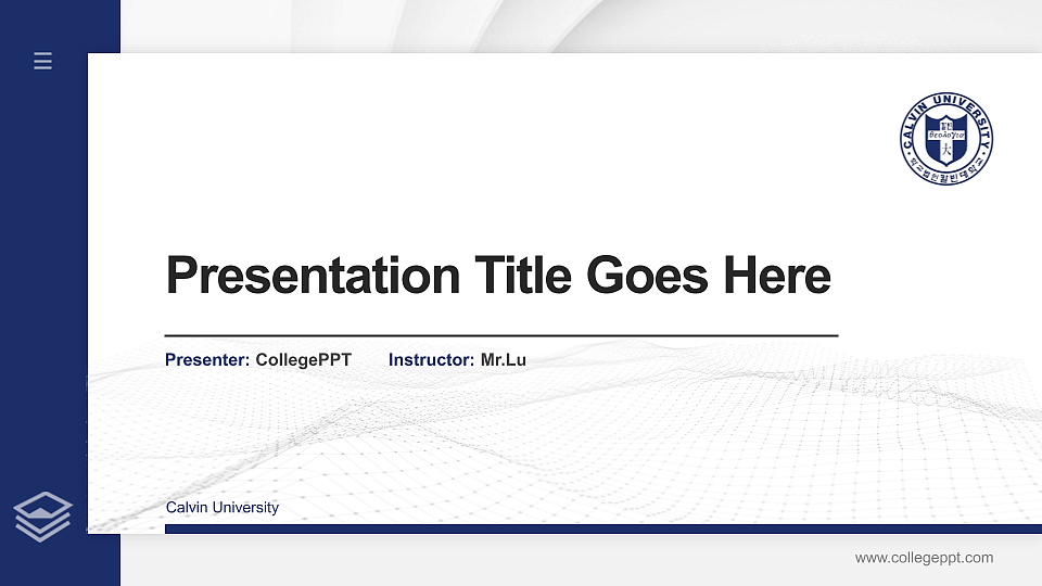 Calvin University Thesis Proposal/Graduation Defense PPT Template_Slide preview image1