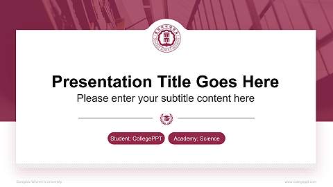 Dongduk Women’s University National Scholarship Defense PPT Template