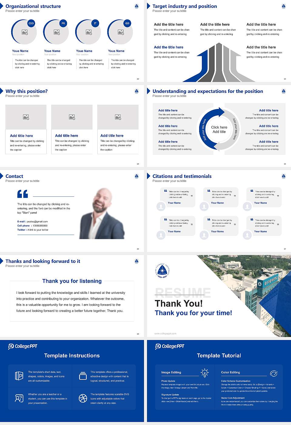 Catholic University of Daegu Resume PPT Template16:9 ratio PPT effect preview image4