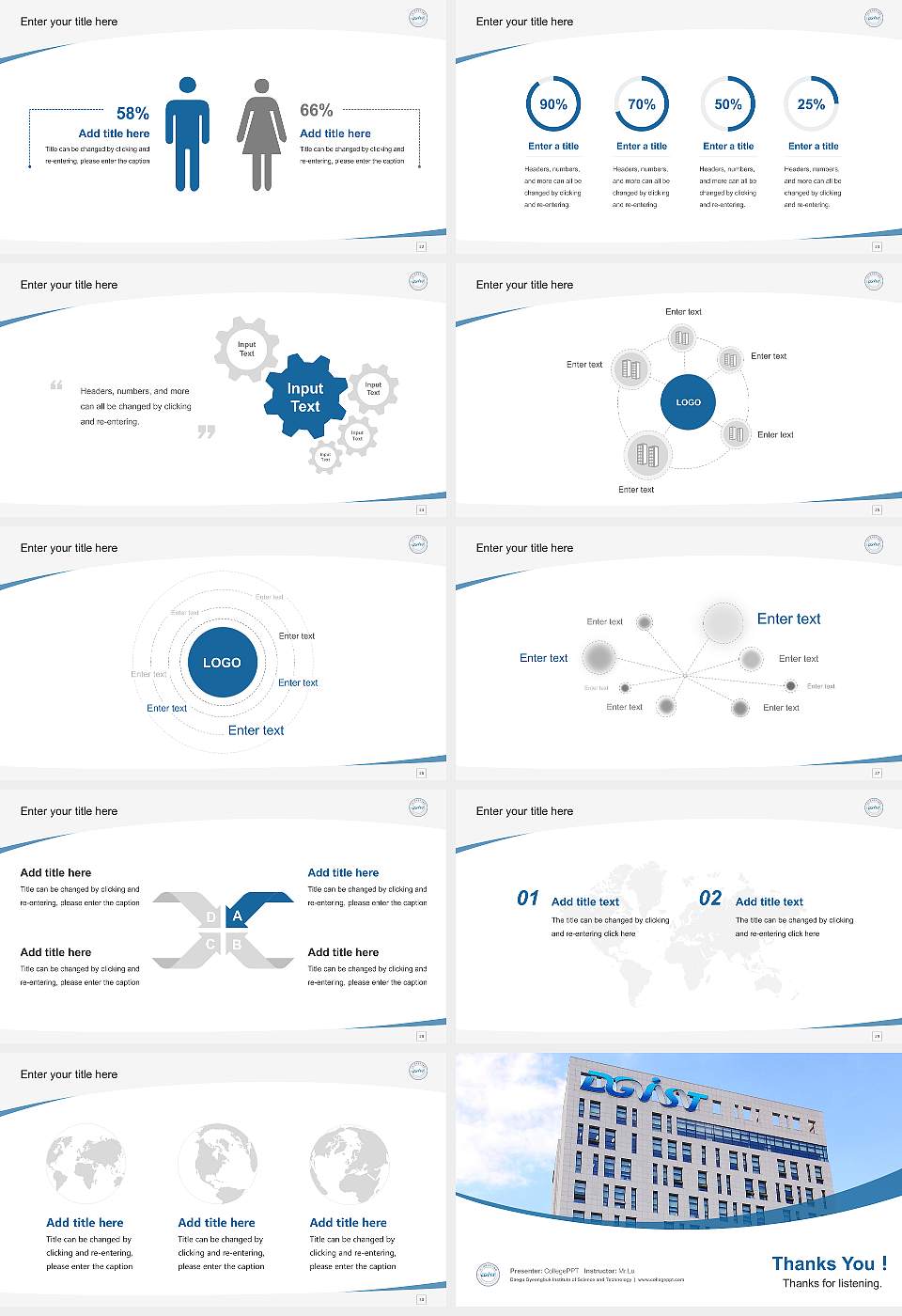 Daegu Gyeongbuk Institute of Science and Technology Course/Courseware Creation PPT Template16:9 ratio PPT effect preview image4