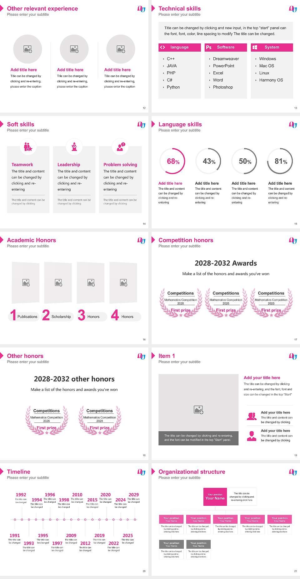 Daegu Arts University Resume PPT Template4:3 ratio PPT effect preview image3