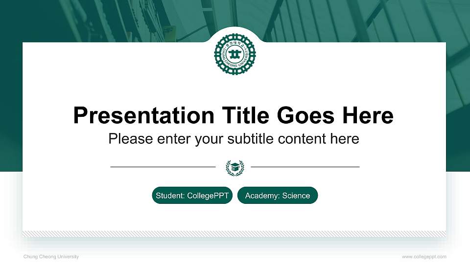 Chung Cheong University National Scholarship Defense PPT Template16:9 ratio PPT effect preview image