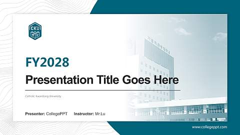 Catholic Kwandong University Academic Presentation/Research Findings Report PPT Template