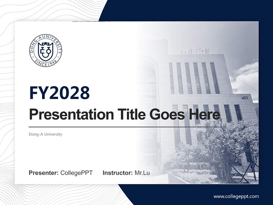 Dong-A University Academic Presentation/Research Findings Report PPT Template4:3 ratio PPT effect preview image5