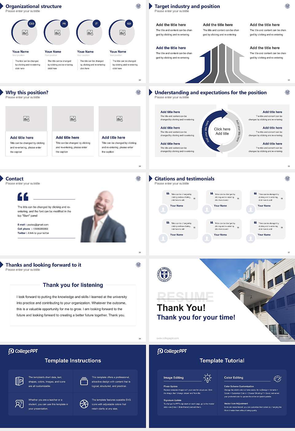Calvin University Resume PPT Template16:9 ratio PPT effect preview image4