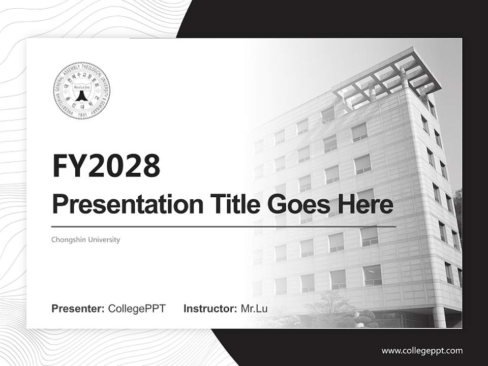 Chongshin University Academic Presentation/Research Findings Report PPT Template4:3 ratio PPT effect preview image5
