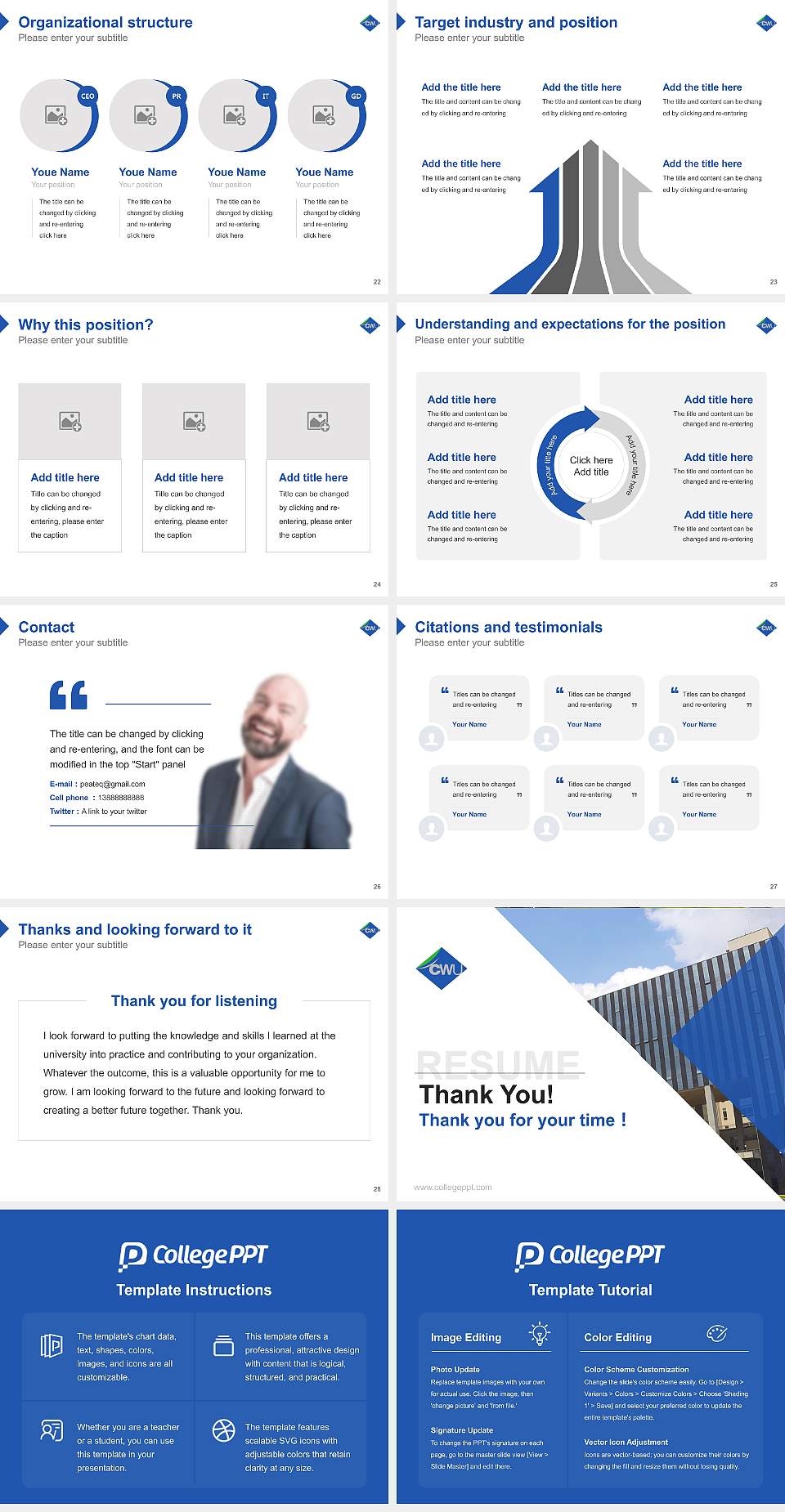Chungwoon University Resume PPT Template4:3 ratio PPT effect preview image4