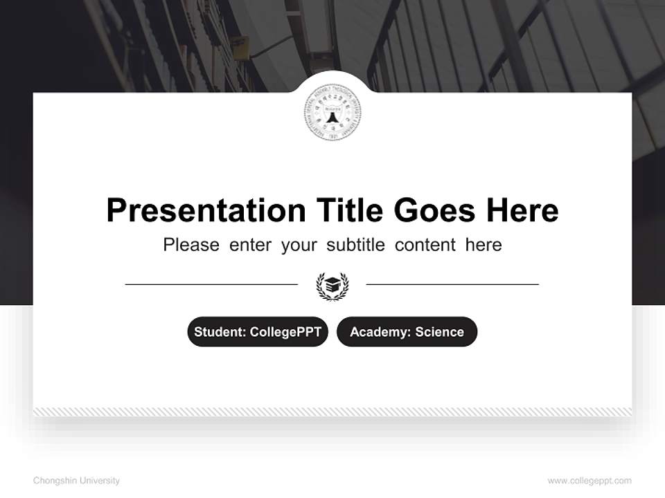 Chongshin University National Scholarship Defense PPT Template4:3 ratio PPT effect preview image4