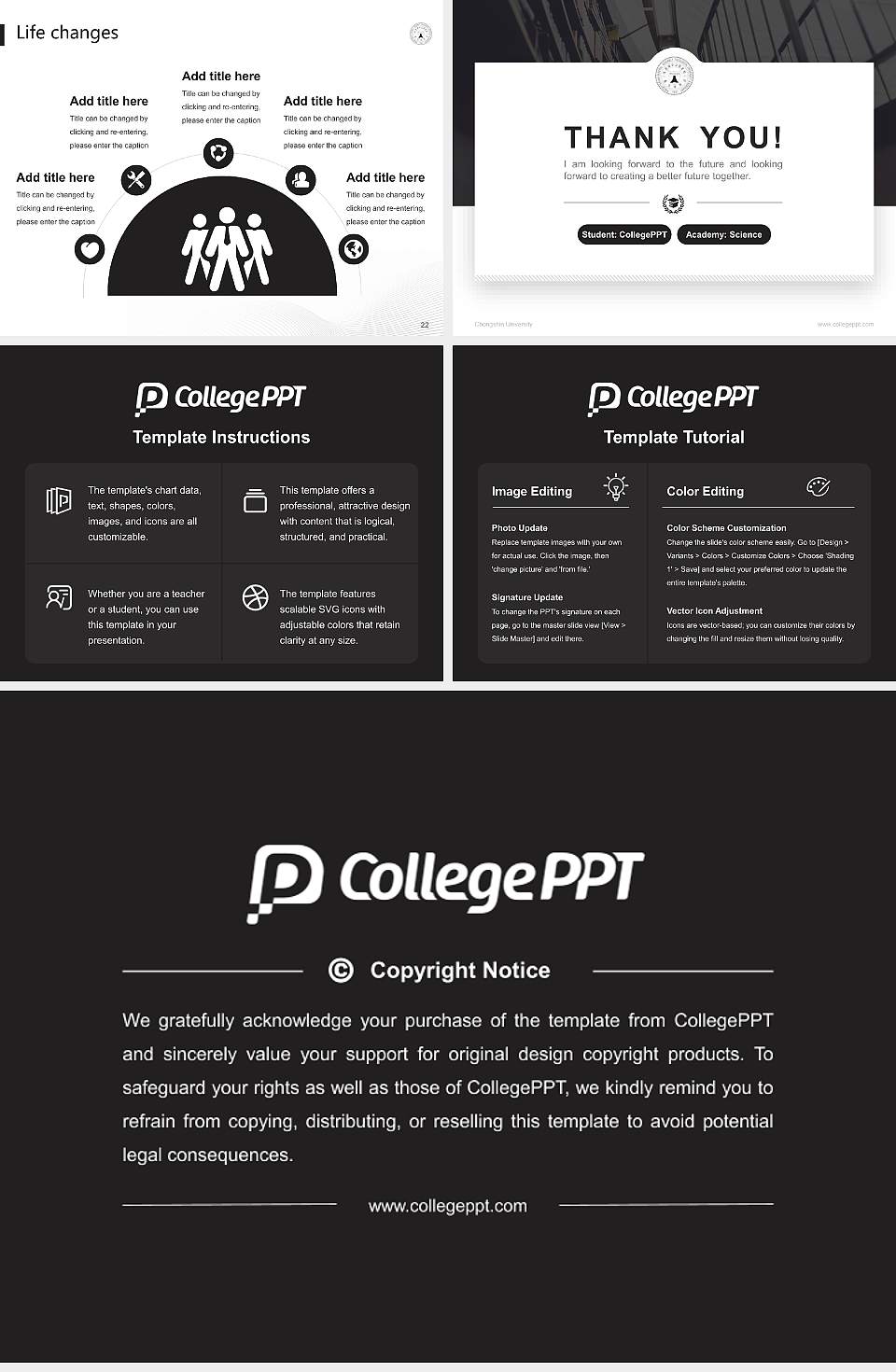 Chongshin University National Scholarship Defense PPT Template4:3 ratio PPT effect preview image4