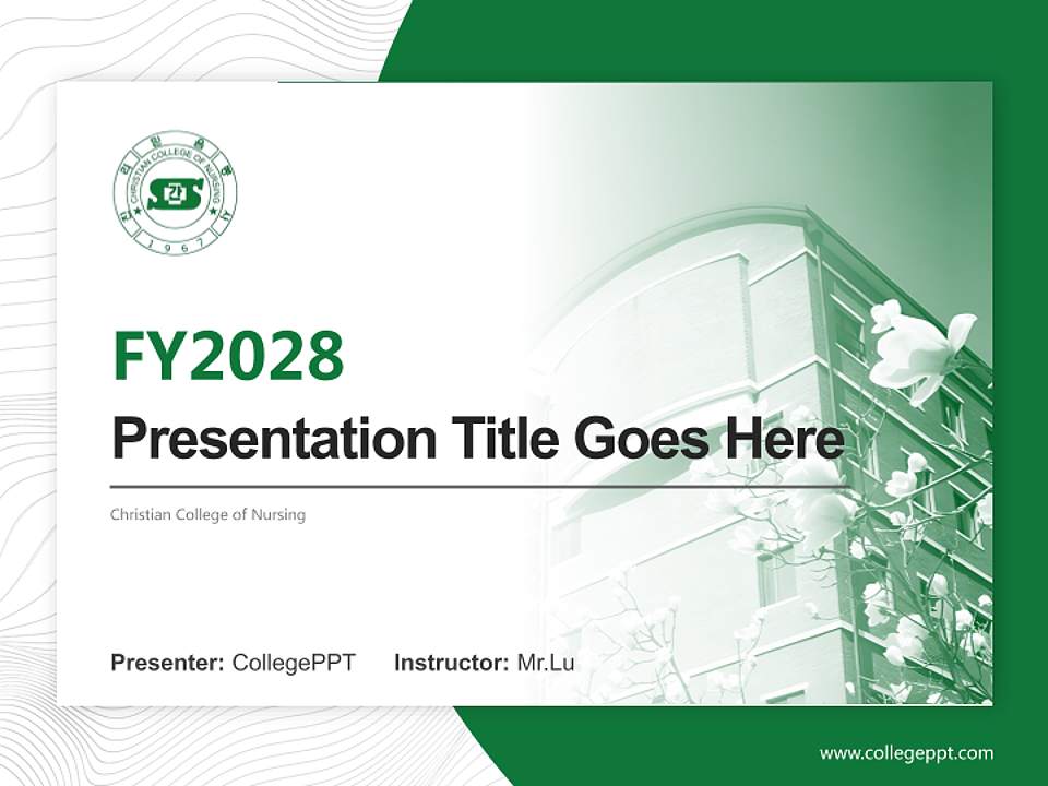 Christian College of Nursing Academic Presentation/Research Findings Report PPT Template4:3 ratio PPT effect preview image5