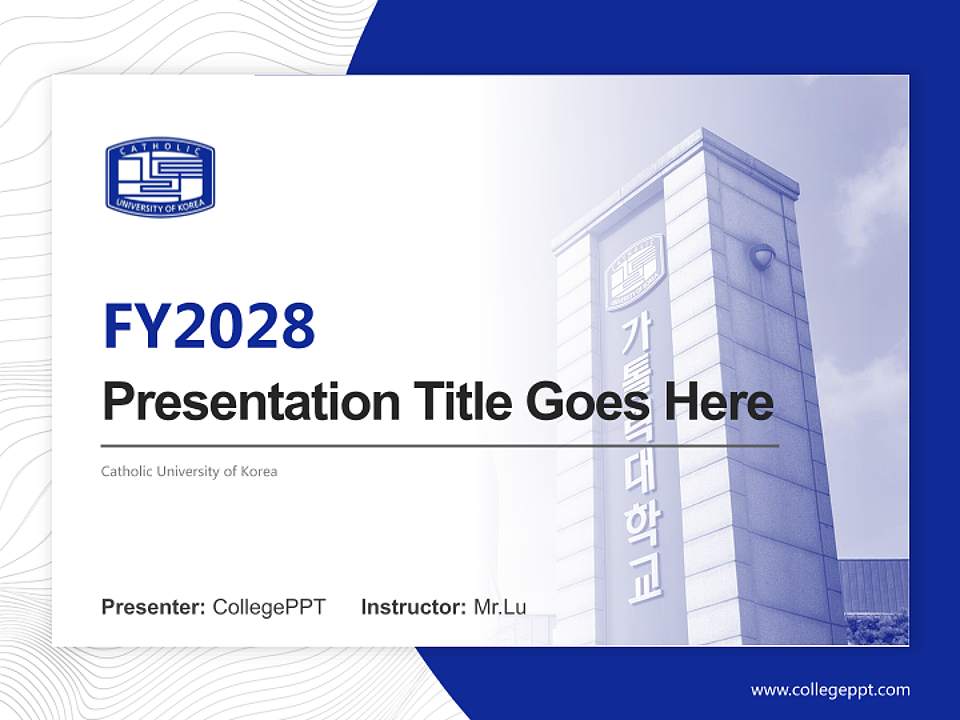 Catholic University of Korea Academic Presentation/Research Findings Report PPT Template4:3 ratio PPT effect preview image5