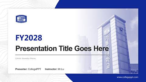 Catholic University of Korea Academic Presentation/Research Findings Report PPT Template