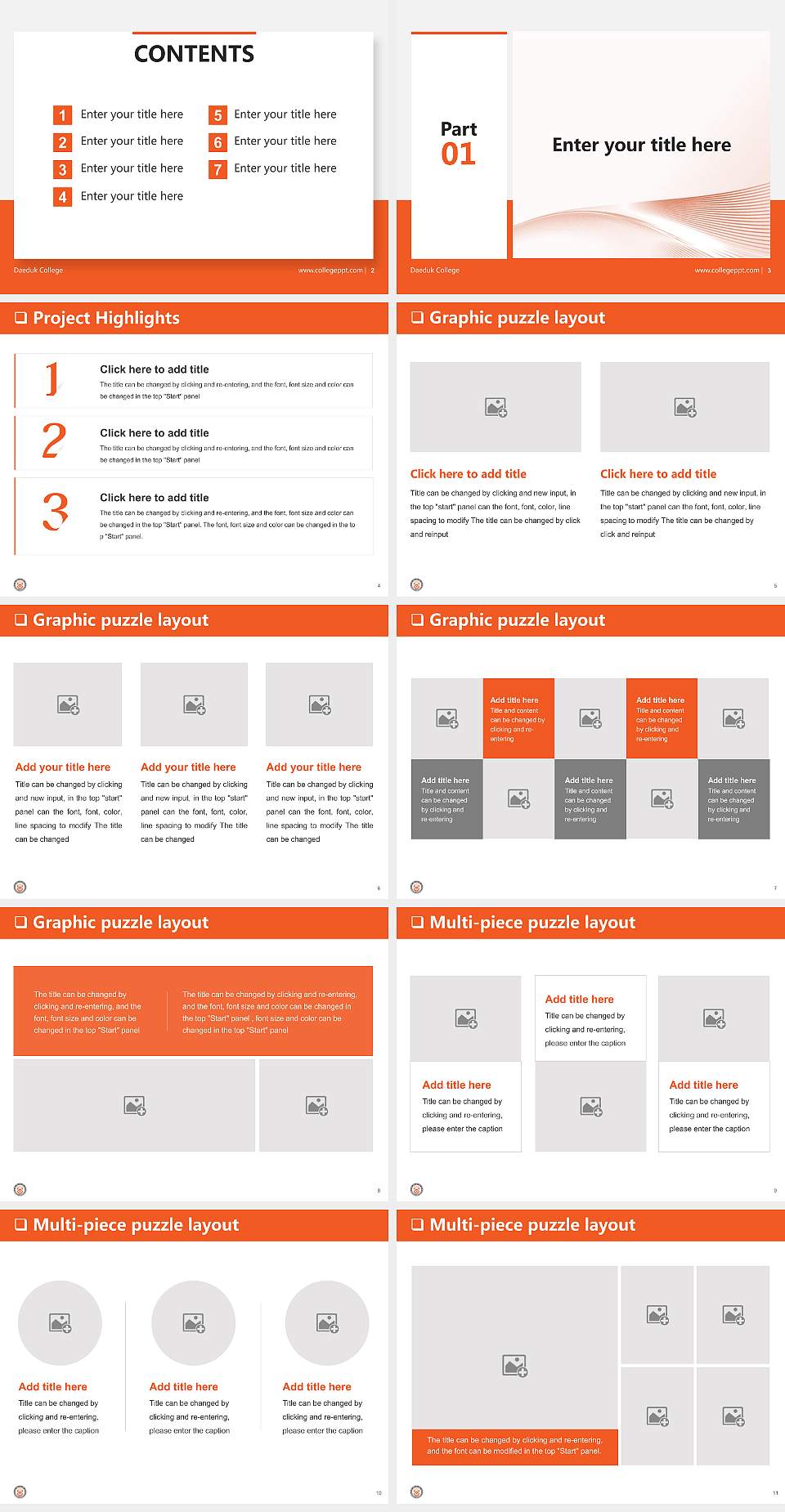 Daeduk College General Purpose PPT Template4:3 ratio PPT effect preview image2