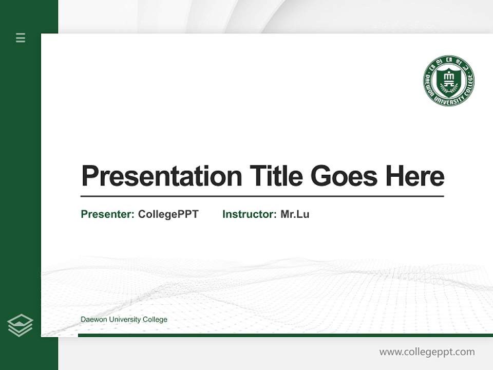 Daewon University College Thesis Proposal/Graduation Defense PPT Template4:3 ratio PPT effect preview image5