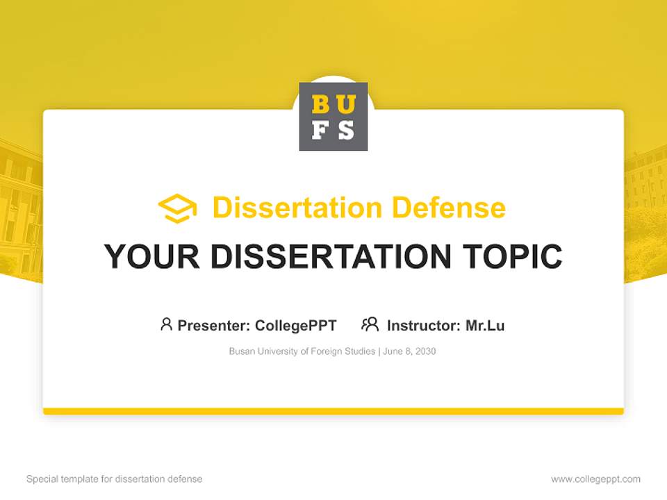 Busan University of Foreign Studies Graduation Thesis Defense PPT Template4:3 ratio PPT effect preview image7