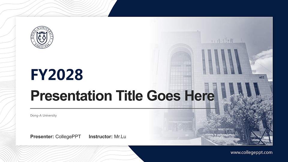 Dong-A University Academic Presentation/Research Findings Report PPT Template16:9 ratio PPT effect preview image