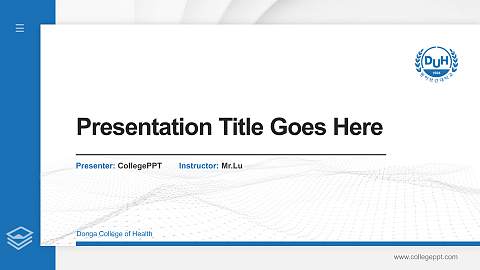 Donga College of Health Thesis Proposal/Graduation Defense PPT Template