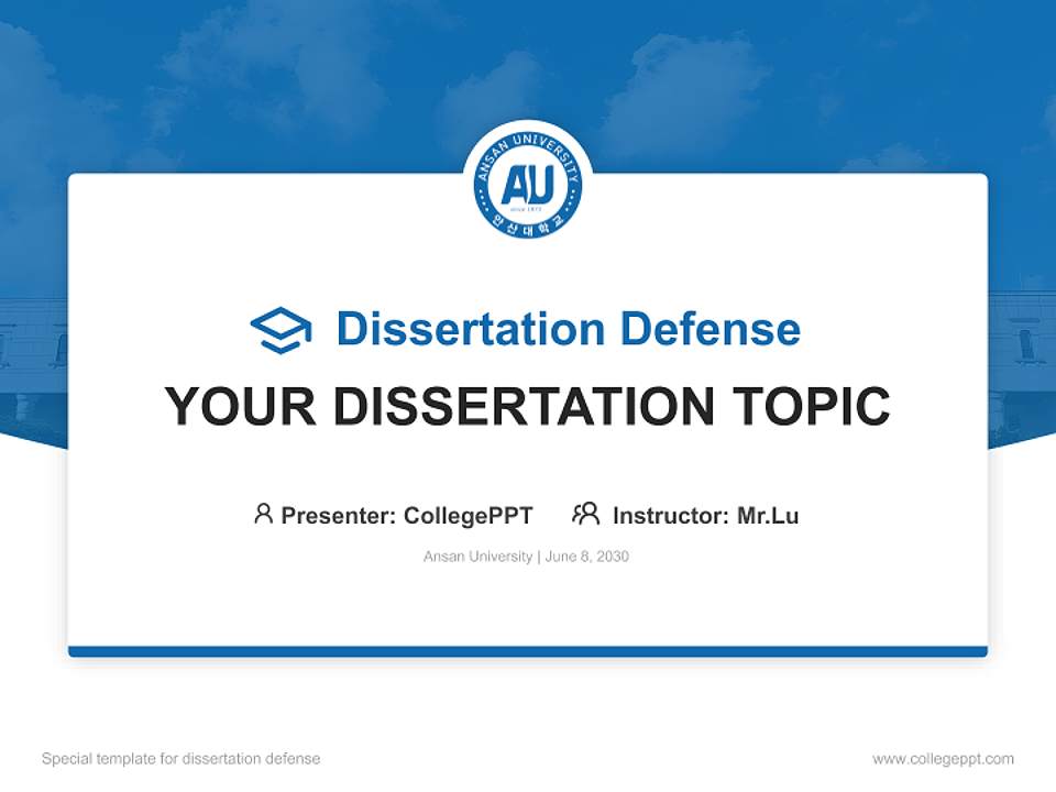 Ansan University Graduation Thesis Defense PPT Template4:3 ratio PPT effect preview image7