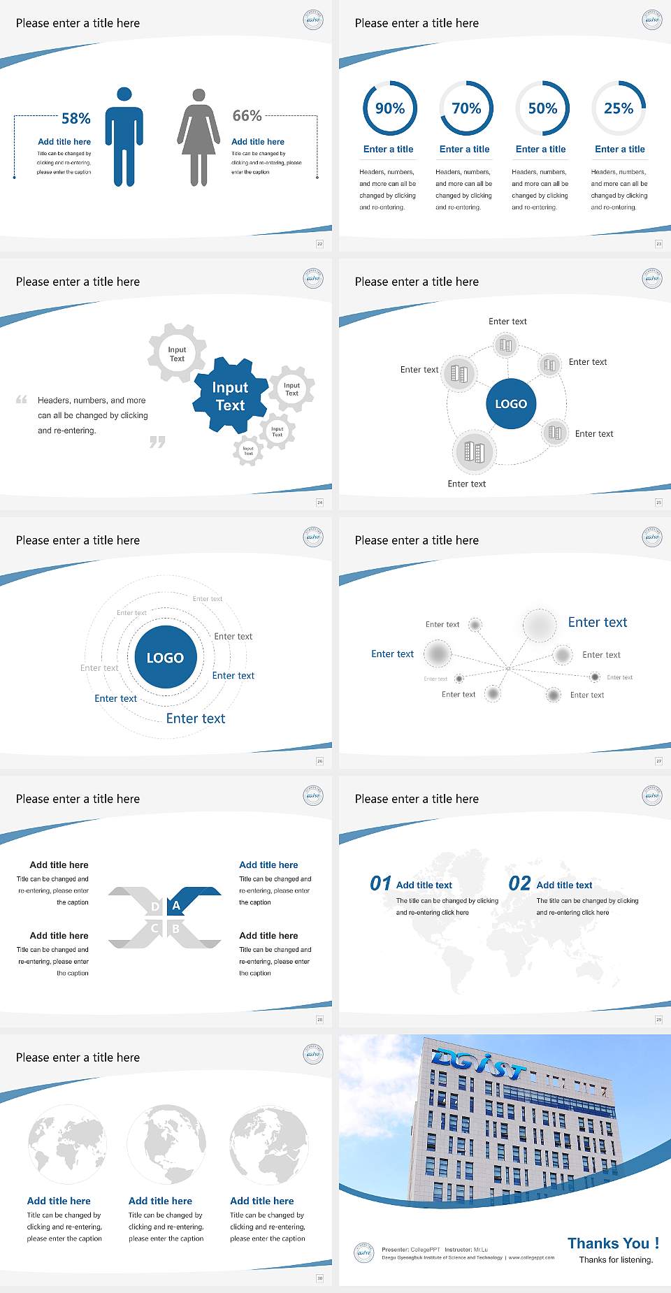 Daegu Gyeongbuk Institute of Science and Technology Course/Courseware Creation PPT Template4:3 ratio PPT effect preview image4